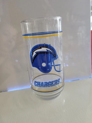 Retro! ~ NFL / San Diego Chargers X Mobil Oil / Promo 14oz Drinking Glass! Cover