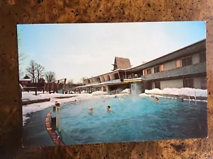 VINTAGE BOYNE MOUNTAIN LODGE POOL BOYNE FALLS, MICHIGAN 1965-WINTER - Picture 1 of 2