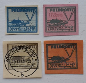 WWII German Feldpost Stamps - 1944 Konigsberg Flack Unit Feldpost Stamps**