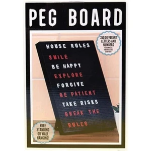 A4 PEG Board, Stand Up With 350 red and white letters, numbers & symbols New Blk - Picture 1 of 7