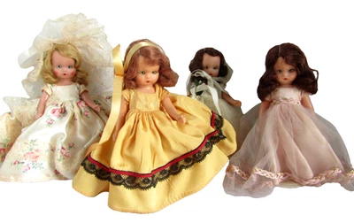 Nancy Ann история книга лот из 4 сна глаз пластиковые куклы в плохих коробках невеста суббота - Изображение 1 из 4