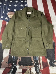 Vintage Filson 100% Wolle Jacke Herren Large Olivgrün Mackinaw Cruiser Gr. XL - Bild 1 von 6