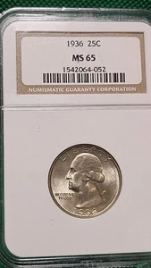 1936 Washington Quarter 25C MS65 Toning! - Picture 1 of 4