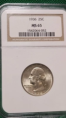 1936 Washington Quarter 25C MS65 Toning! - Image 1 of 4