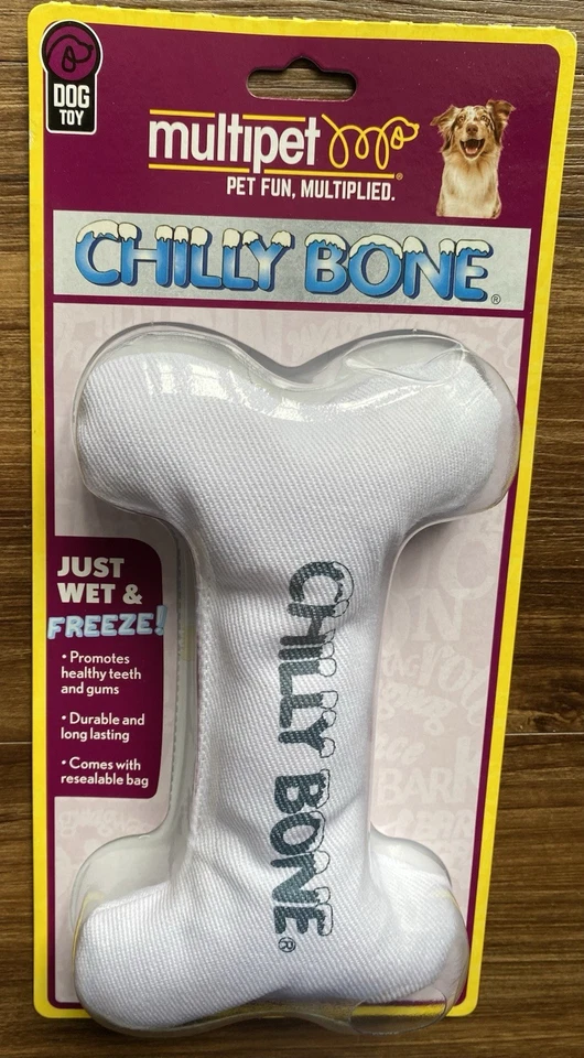 Multipet Chilly Bone Canvas 7 Inch Dog Toy Soak & Freezable Chill - Image 1 of 1