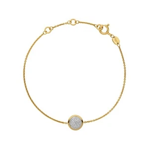 Bracciale LINKS OF LONDON Diamond Essentials Oro Giallo 18kt Vermeil Pave Nuovo con etichette - Foto 1 di 1