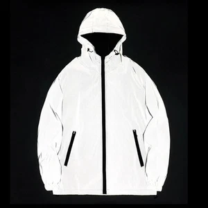 Nacht Reflektierende Jacken Doppel Stoff Windbreaker Kapuzenjacke Herren Hip Hop Dan - Bild 1 von 8