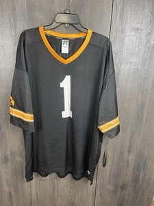 Camiseta de fútbol americano vintage University of Iowa Hawkeyes #1 adulto 2XL negra - Imagen 1 de 9