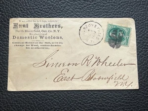 1870s NORTH BLOOMFIELD ONTARIO CY AD + HONEOYE FALLS FANTASIA ANNULLAMENTO! LANA DA CACCIA!8 - Foto 1 di 3