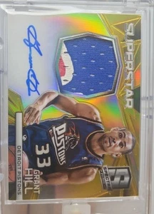 2014-15 Panini Spectra Superstar Auto Material Grant Hill #9 Gold Prizm 10/10 - Picture 1 of 4