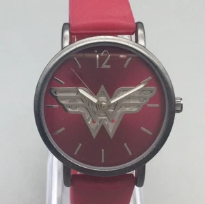 Accutime DC ComicsWonder Women Watch 34mm Silver Tone Pink Band New Battery - Picture 1 of 15