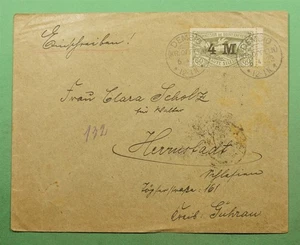 DR WER 1922 OBERSCHLESIEN OVPT DEMSIO EINGETRAGEN ? TO HERMSTADT w20514 - Bild 1 von 2