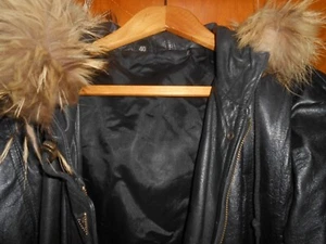 Lederjacke 40-44 schwarz Kapuze Echtleder - Bild 1 von 8