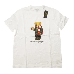 Polo Ralph Lauren Big & Tall White Cocoa Holiday Polo Bear Short Sleeve T-Shirt - Picture 1 of 2
