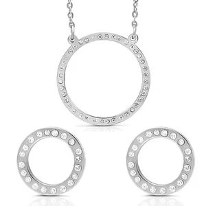 Juego de pendientes colgantes Circle of Life con cristales - Imagen 1 de 3
