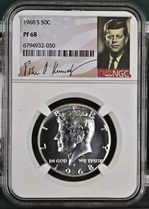 1968-S NGC PF68 50C KENNEDY HALF-DOLLAR Bx62 - Picture 1 of 2