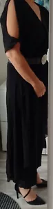 Damen Overall Jumpsuit elegant Festlich schwarz Chiffon Ohne Gürtel! - Bild 1 von 9