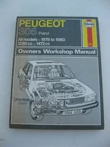 HAYNES WORKSHOP MANUAL FOR PEUGEOT 305 PETROL 129CC TO 1472CC 1978 TO 1980 - Picture 1 of 2