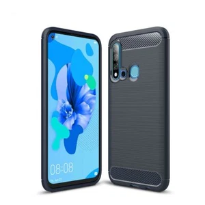 Ochrona Etui na telefon komórkowy do Huawei P20 Lite 2019 Case Cover Bumper Wygląd włókna węglowego Niebieskie - Zdjęcie 1 z 6