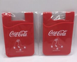 Coca-Cola Boston Red Sox MLB sticky red phone wallets Pair of 2 Stocking Stuffer