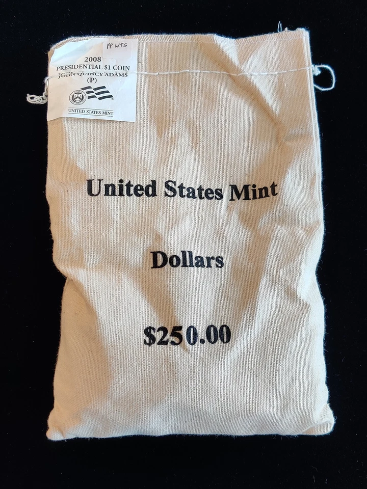 2008-P $1 John Quincy Adams Presidential Dollar Sealed US Mint Bag of 250 - Image 1 of 1