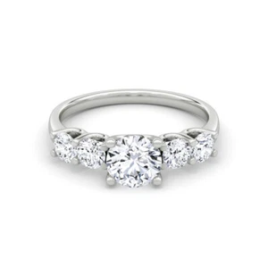 Anello di Fidanzamento Diamante Certificato IGI VVS2 D Tondo 2,30 Ct Spumante Creato in Laboratorio - Foto 1 di 12
