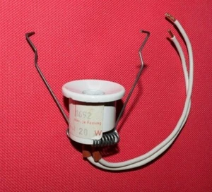 Porzellan  Lampenfassung Sockel GY 6,35  Porzellan-Fassung mit Bügel 15cm Kabel - Bild 1 von 2