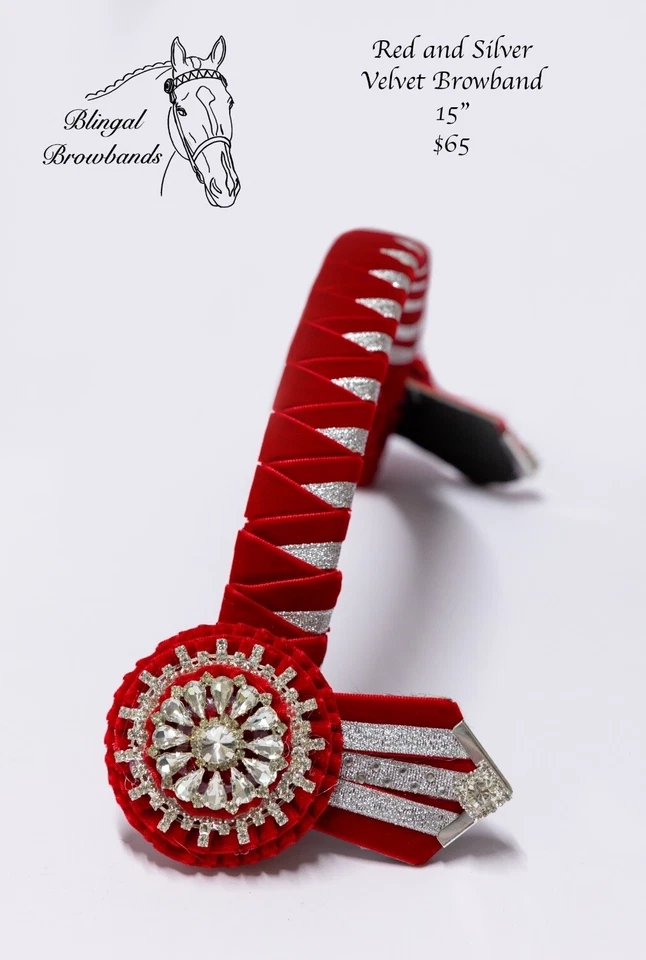 show browband Red And sliver 15” - image 1 of 1