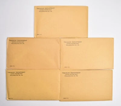 Lot (5) 1963 US Mint Proof Set Envelope - NO Coins Empty - Image 1 of 3