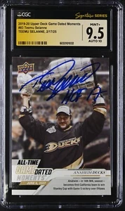 Teemu Selanne Signed 2019-20 UD Game Dated CGC 9.5 JSA 10 Auto Signature Series - Picture 1 of 2