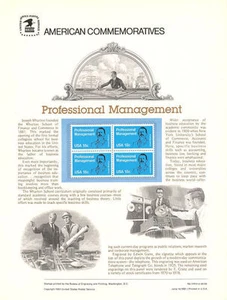 #144 18c Professional Management #1920 USPS Commemorative Stamp Panel - Picture 1 of 1