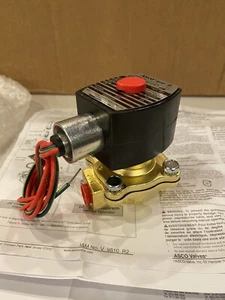 ASCO Red Hat EF8210G001V Messing Magnetventil, Schließer, 3/8", 12VDC - Bild 1 von 7
