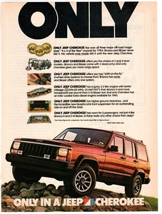 1985 Promo Print Ad Only Jeep Cherokee Six Different Selling Points 8.5"x11" - Picture 1 of 1