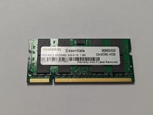 MUSHKIN 2GB DDR2 PC2-5300 SODIMM LAPTOP MEMORY (3367) - Picture 1 of 1