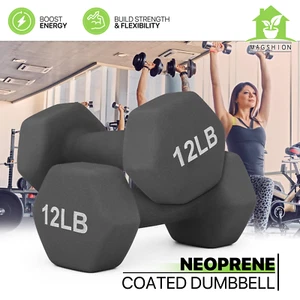Easy Grip Workout Neoprene Coated Dumbbell Gym Home Fitness Strength Training 2x - Picture 1 of 10