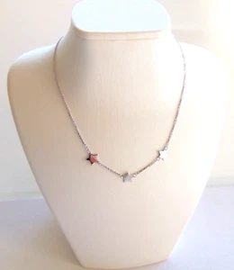 DAMEN HALSKETTE KETTE ROULEAUX 18 kt GOLD GEWICHT G.2,90 STERNE GLÄNZEND SPIEGEL - Bild 1 von 3