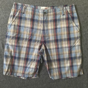 Aeropostale Shorts Mens 38 Blue Red Plaid Classic Summer Casual Flat Front - Picture 1 of 5