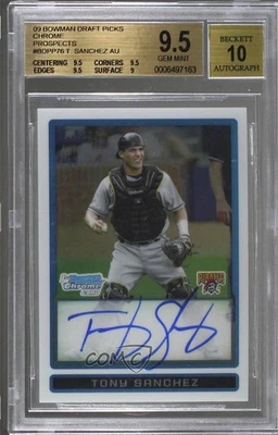 2009 Bowman Draft Prospects Chrome Tony Sanchez #BDPP76 BGS 9.5 GEM MINT Auto - Image 1 of 2