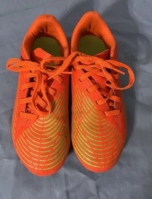 Botines de fútbol Adidas naranja y amarillo para niños talla 1 Foto 1 de 4