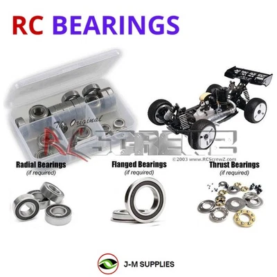 RCScrewZ Rubber Shielded Bearings aga001r for Agama Racing A8/Evo 1/8 Bugy | SET - Image 1 of 4