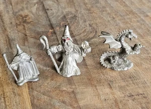VNTG 3 PIECE SET PEWTER SPOONTIQUES FANTASY MYTHICAL JEWELED FIGURINES~~L@@K!! - Picture 1 of 11