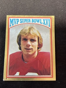 Pegatina 1982 Topps MVP Super Bowl XVI próximamente #5 casi nueva envío gratuito - Imagen 1 de 2