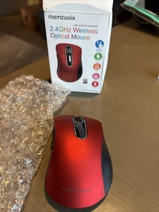 Memzuoix 2.4G Wireless Mouse WM-697 Optical Wireless Mouse USB Red OPEN BOX - Picture 1 of 3