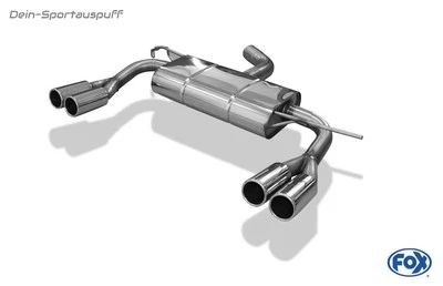 FOX Acero Duplex Escape Deportivo VW Touran Cross 2.0l Tdi 2x76mm Arrollado - Imagen 1 de 4