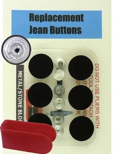 17 mm No-Sew Brass Replacement Jean Tack Buttons (BSB1_6) CT. 6 w/Tool - Picture 1 of 5