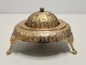 Vintage Middle Eastern Roll Top Caviar Dish With Footed Base - Picture 1 of 10