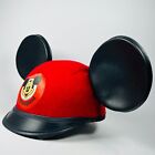 Disneyland Myszka Miki Kapelusz Dziecięca filcowa czapka czerwona + uszy Vintage lata 70.