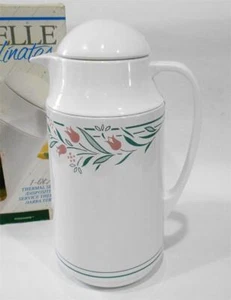 ❤️ NEW Corelle Corning ROSEMARIE 1-Qt Thermal SERVING CARAFE Hot Cold Coffee Tea - Picture 1 of 6