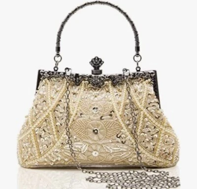 Flapper застежки Gatsby жемчуг Дамская сумка рев 20-х вечер застежки бисером сумка - Изображение 1 из 4