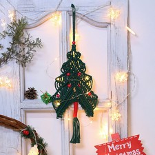 Weave Christmas Tree Door Wall Room Hanging Decoration Handmade Party Ornament